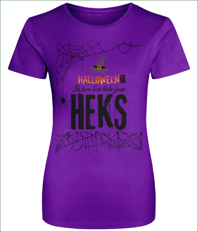 Heksen T-shirt voor Vrouwen ’Halloween? Ik ben het hele jaar HEKS’ - XS / Magenta - Kleding