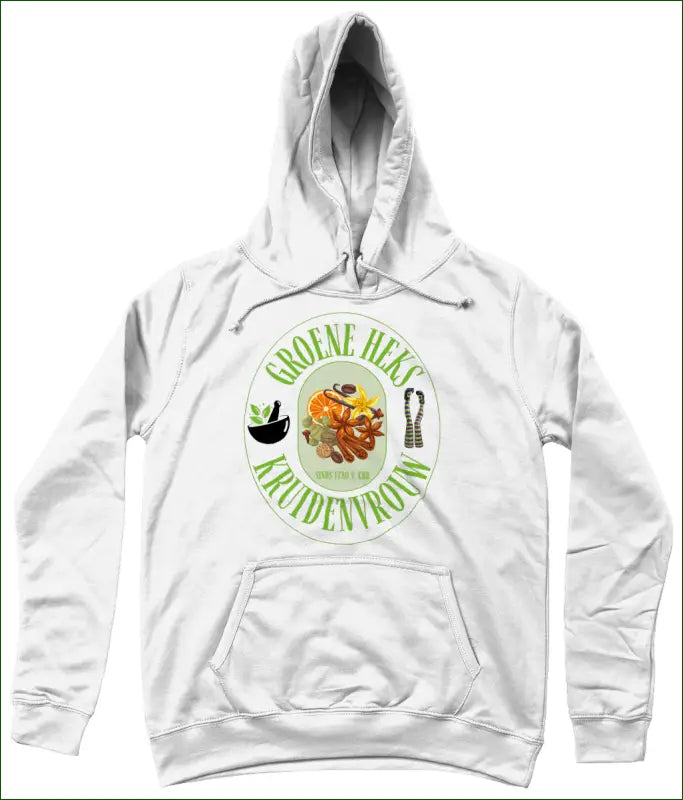 Hoodie voor Dames met opdruk ’Groene Heks Kruidenvrouw sinds 1780 v. Chr’ - XS / Wit - Kleding