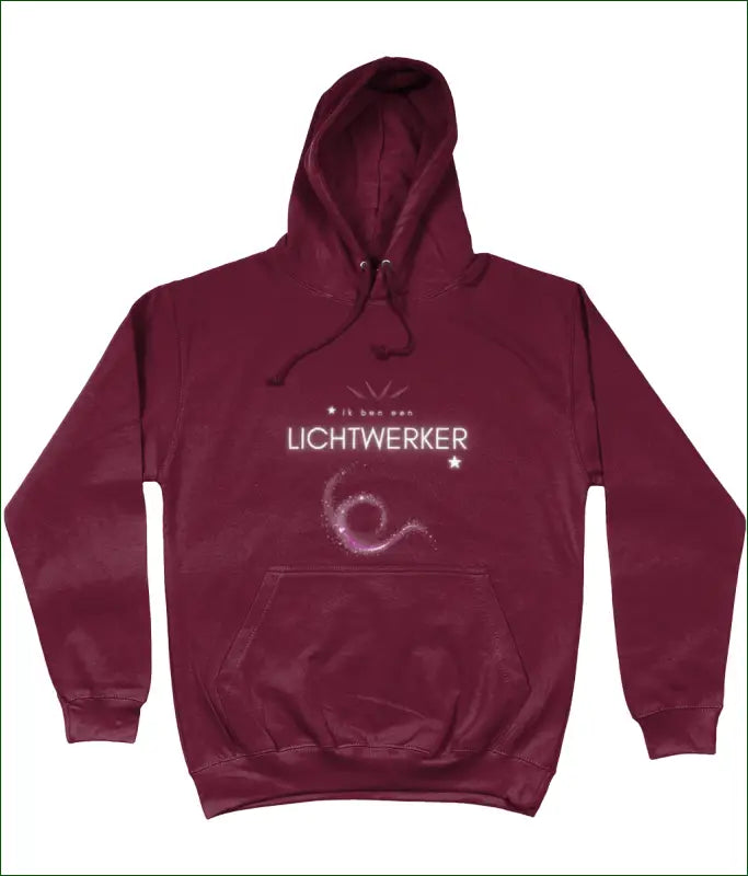 ☆ Ik ben een LICHTWERKER ☆ Unisex Hoodie in 4 Kleuren - XS / Burgundy - Kleding