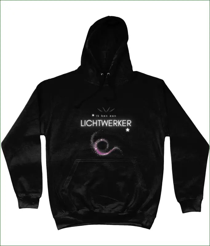 ☆ Ik ben een LICHTWERKER ☆ Unisex Hoodie in 4 Kleuren - XS / Deep Black - Kleding