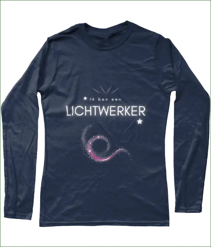 ☆ Ik ben een LICHTWERKER ☆ Unisex SoftStyle T-shirt Katoen met Lange Mouwen - S / Navy - Kleding