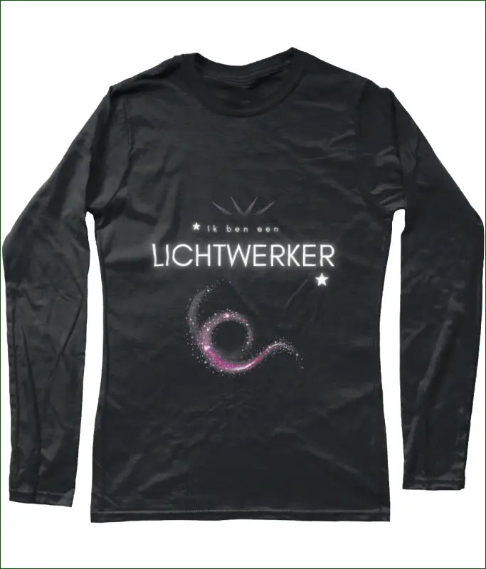 ☆ Ik ben een LICHTWERKER ☆ Unisex SoftStyle T-shirt Katoen met Lange Mouwen - S / Zwart - Kleding