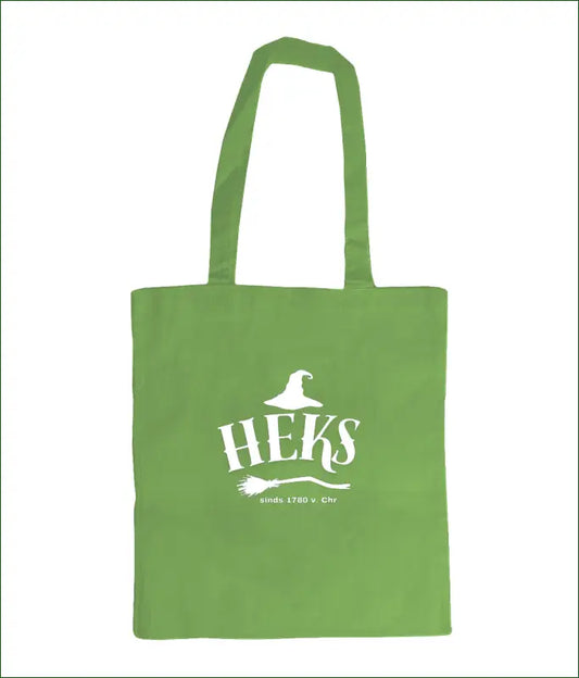 Kleurrijke Tas van Katoen met Opdruk ’HEKS sinds 1780 v. Chr’ - Lime - Kleding