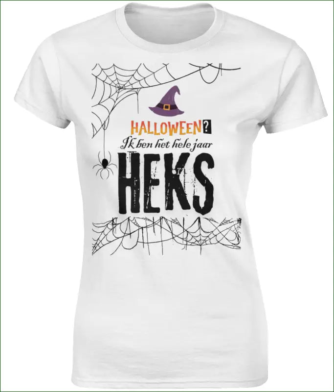Softstyle Heksen T-shirt voor Vrouwen ’Halloween? Ik ben het hele jaar HEKS’ - Kleding