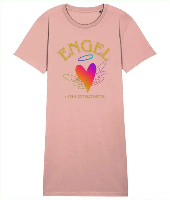 T-shirt Jurkje/Nachtjapon ’ENGEL + soms een klein B’tje’ - Comfort voor Dag en Nacht - Pink / XS - Kleding
