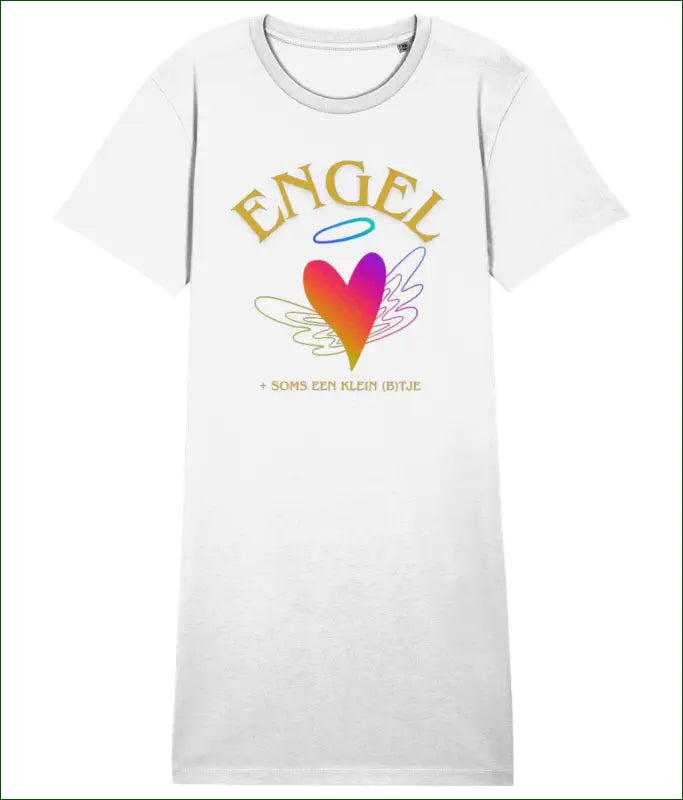T-shirt Jurkje/Nachtjapon ’ENGEL + soms een klein B’tje’ - Comfort voor Dag en Nacht - White / XS - Kleding