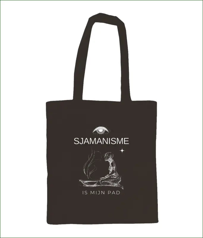 Tas van Katoen met Opdruk ’SJAMANISME is mijn pad’ - Chocolate - Kleding