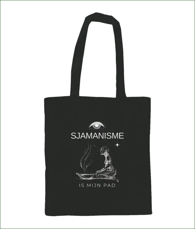 Tas van Katoen met Opdruk ’SJAMANISME is mijn pad’ - Graphite - Kleding
