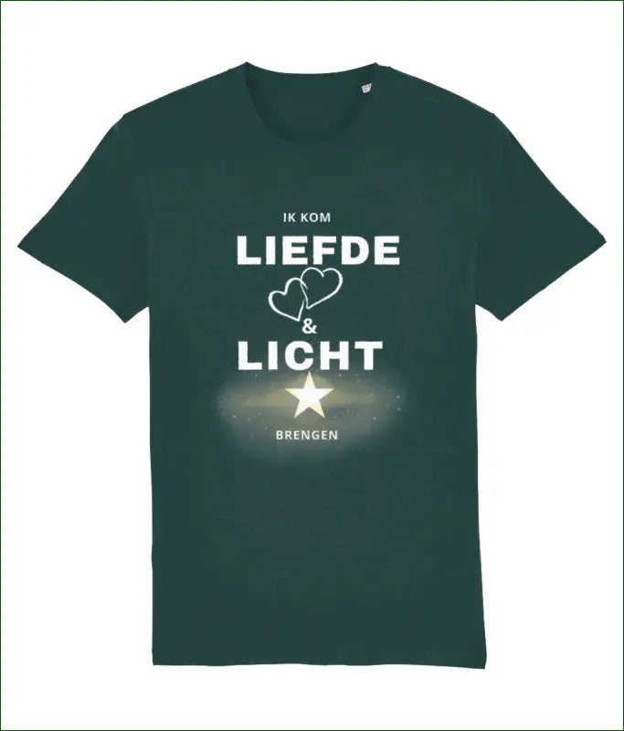 Unisex T-shirt Katoen – Ik kom LIEFDE & LICHT brengen - XXS / Glazed Green - Kleding