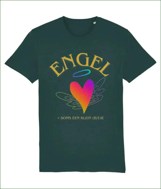 Unisex T-shirt van Katoen tot en met Maat 5XL met de Opdruk ’ENGEL + soms een klein B’tje’ - XXS / Glazed Green