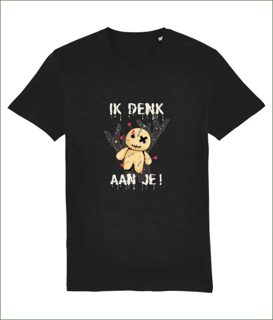 Unisex T-shirt van Katoen tot en met Maat 5XL met de Opdruk ’IK DENK AAN JE!’ - XXS / Black - Kleding