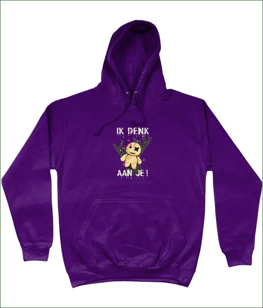 IK DENK AAN JE! Unisex Hoodie in 3 Kleuren - XS / Purple - Kleding